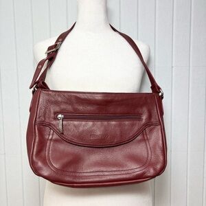 Stone & Co. Deep Red / Burgundy Leather Shoulder Bag